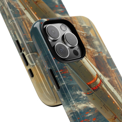 Futuristic Forest Voyage iPhone 16 - Tough