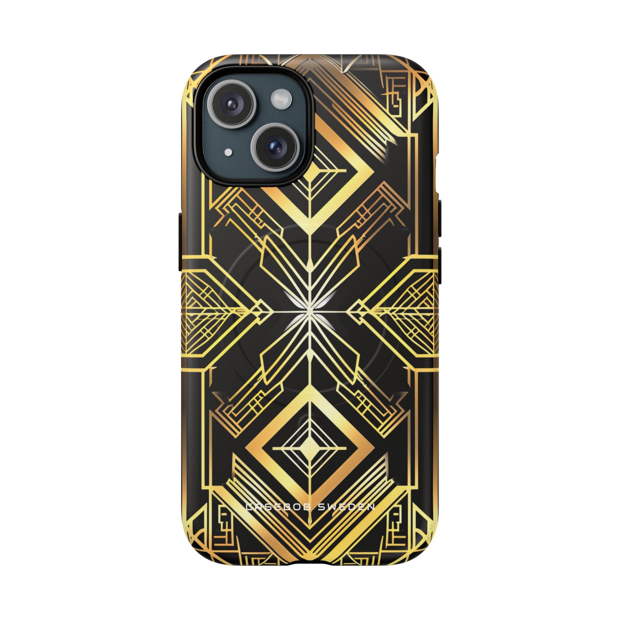 Goldene geometrische Opulenz iPhone 15 | Tough+ Handyhülle