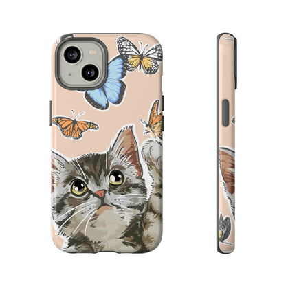 Cute Cat Butterflies - Protective Phone Case