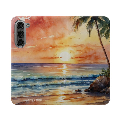 Golden Palm Sunset - Samsung S23+ Case - Wallet