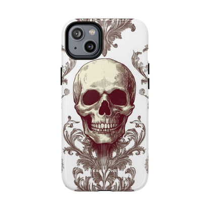 Gothic Skulls and Ornate Foliage iPhone 14 | Tough+ Phone Case