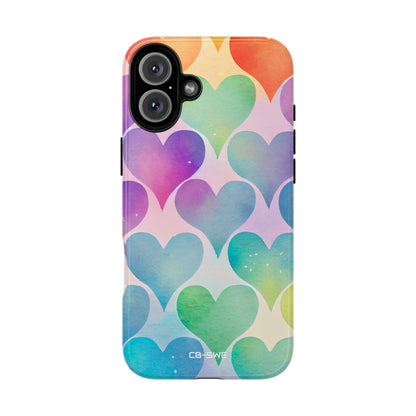 Watercolor Heart Symphony - iPhone Case