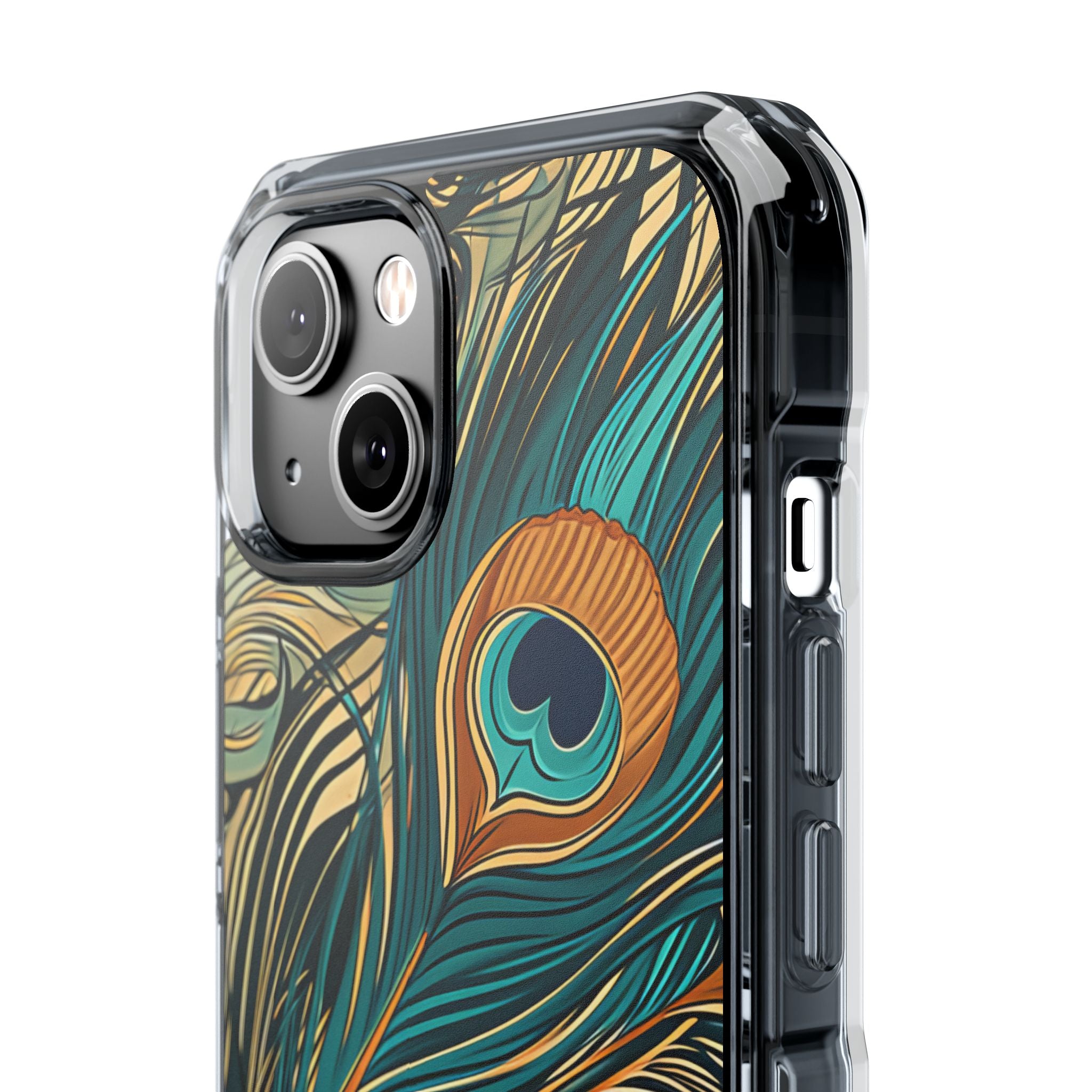 Peacock Feather Whirl iPhone 14 - Impact Clear+