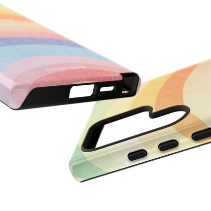 Pastel Rainbow Bands Samsung S24 Ultra Case - Tough
