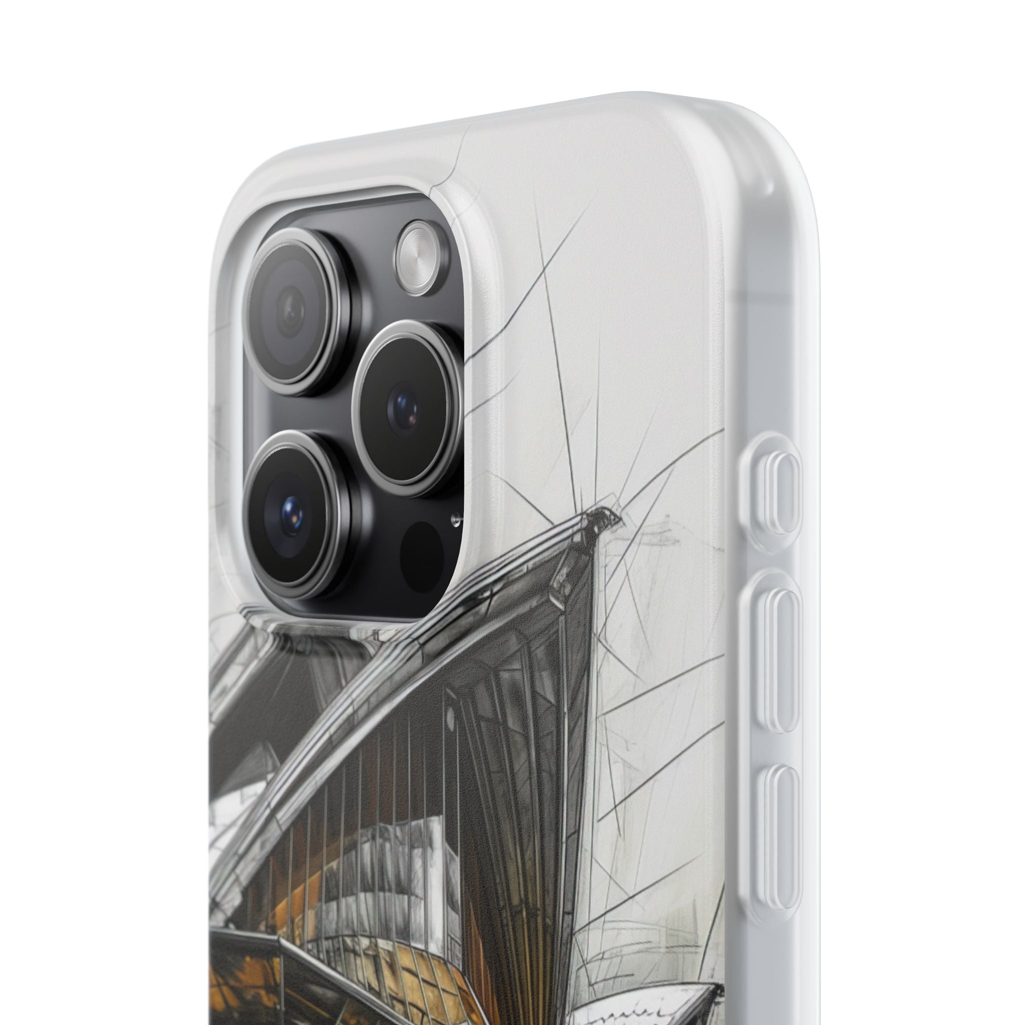 Architectural Curves in Line Formation iPhone 15 - Flexi Phone Case