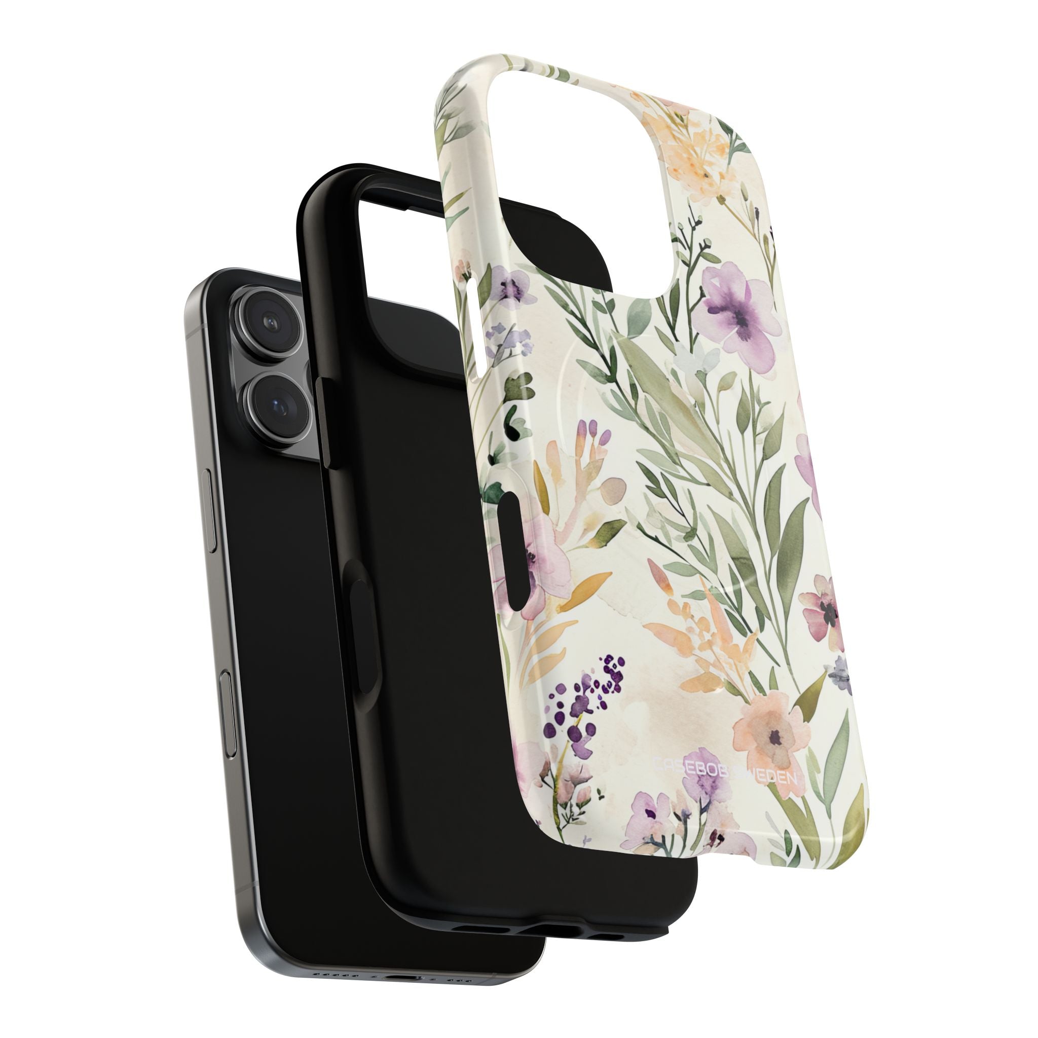 Soft Green Lavender Floral Pattern - Tough + MagSafe® iPhone 16 Phone Case