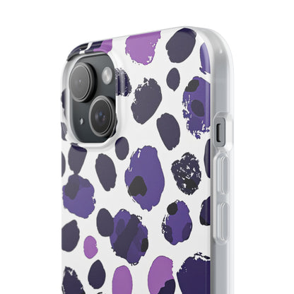 Purple Inkblots iPhone 15 - Flexi Phone Case