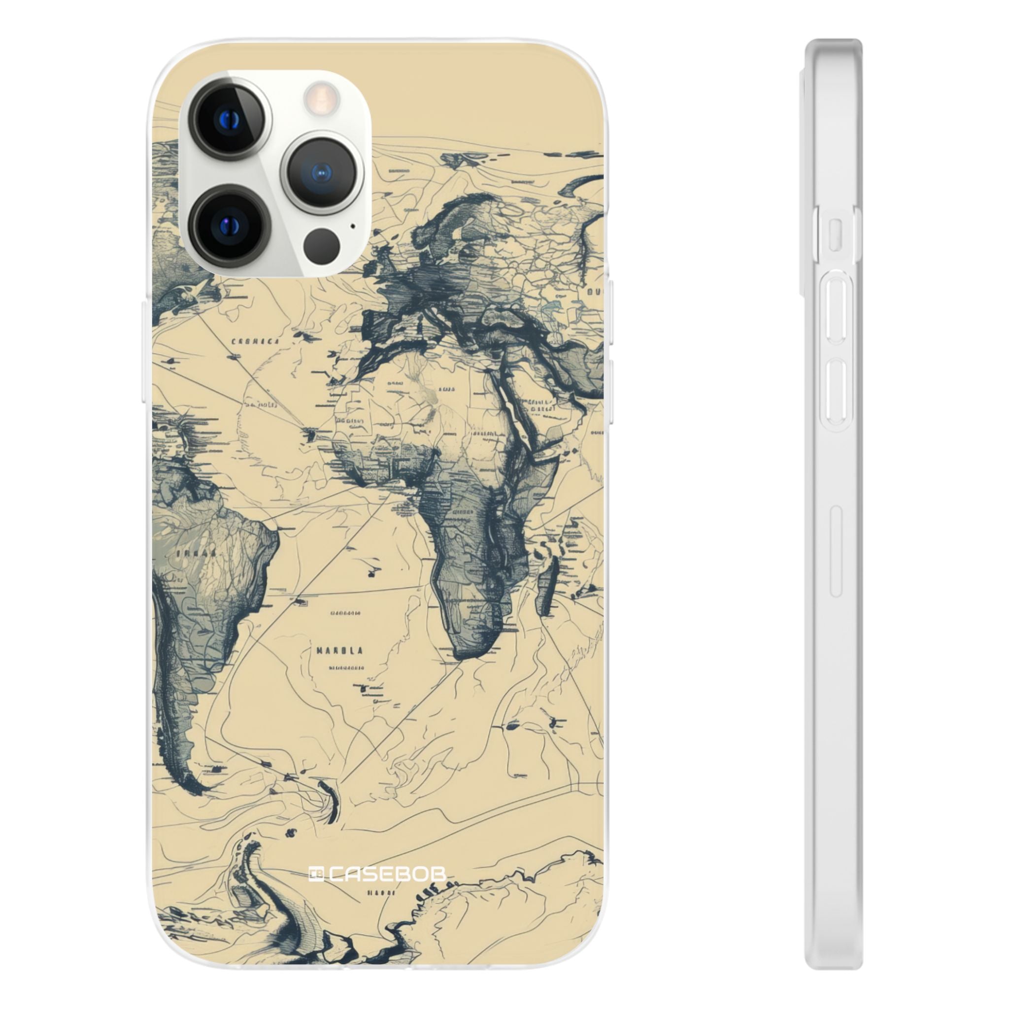 Vintage World Map | Flexible Phone Case for iPhone