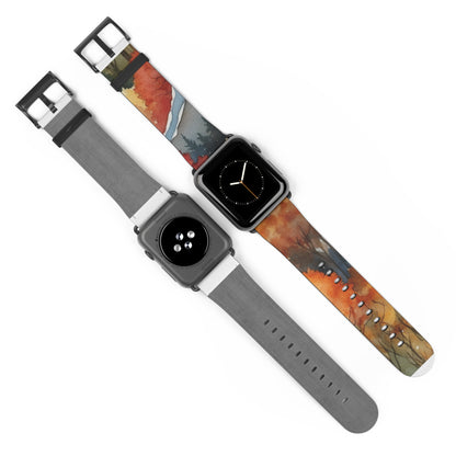 Snowcapped Ember Mountains - Watch Band