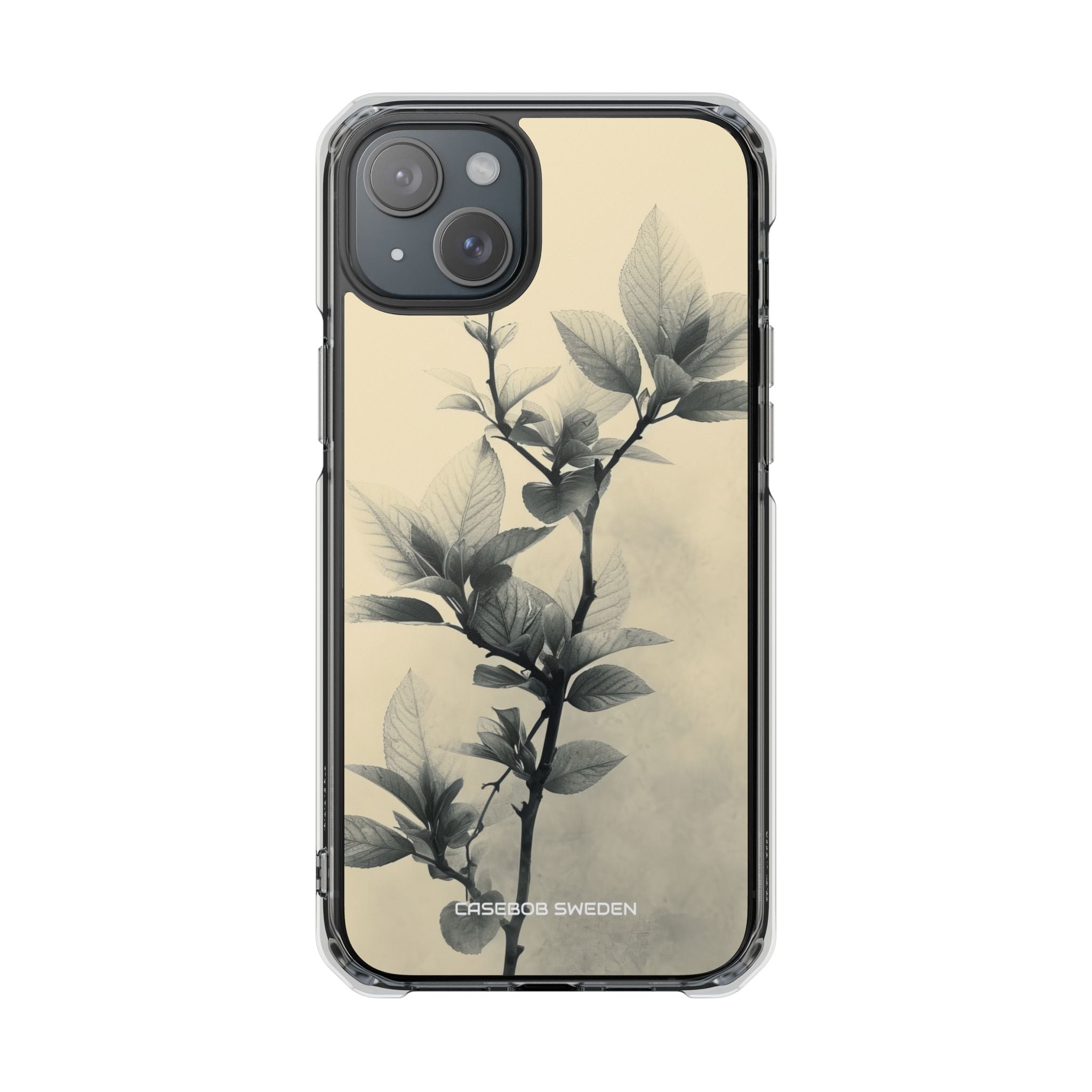 Beige Branch Art - Clear Impact iPhone 15 Phone Case