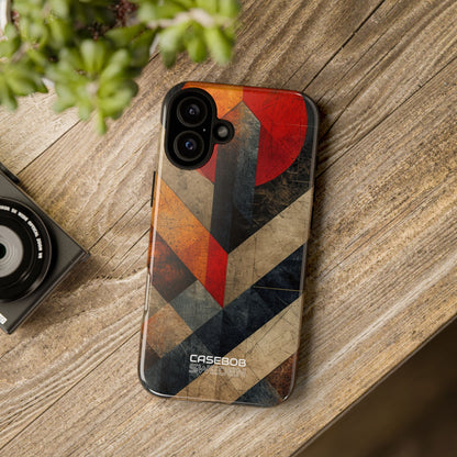 Crimson Circle Geometry iPhone 16 - Tough