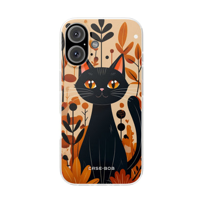 Black Cat Glow iPhone 16 Case - Soft