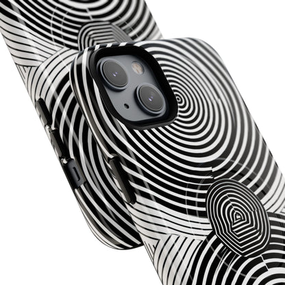 Monochrome Spiral Motion iPhone 14 - Tough+