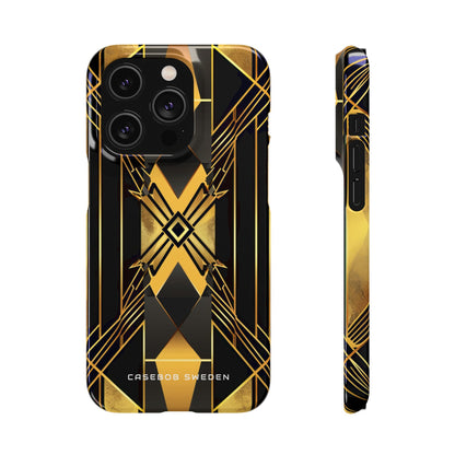 Golden Geometric Elegance iPhone 14 - Slim Phone Case