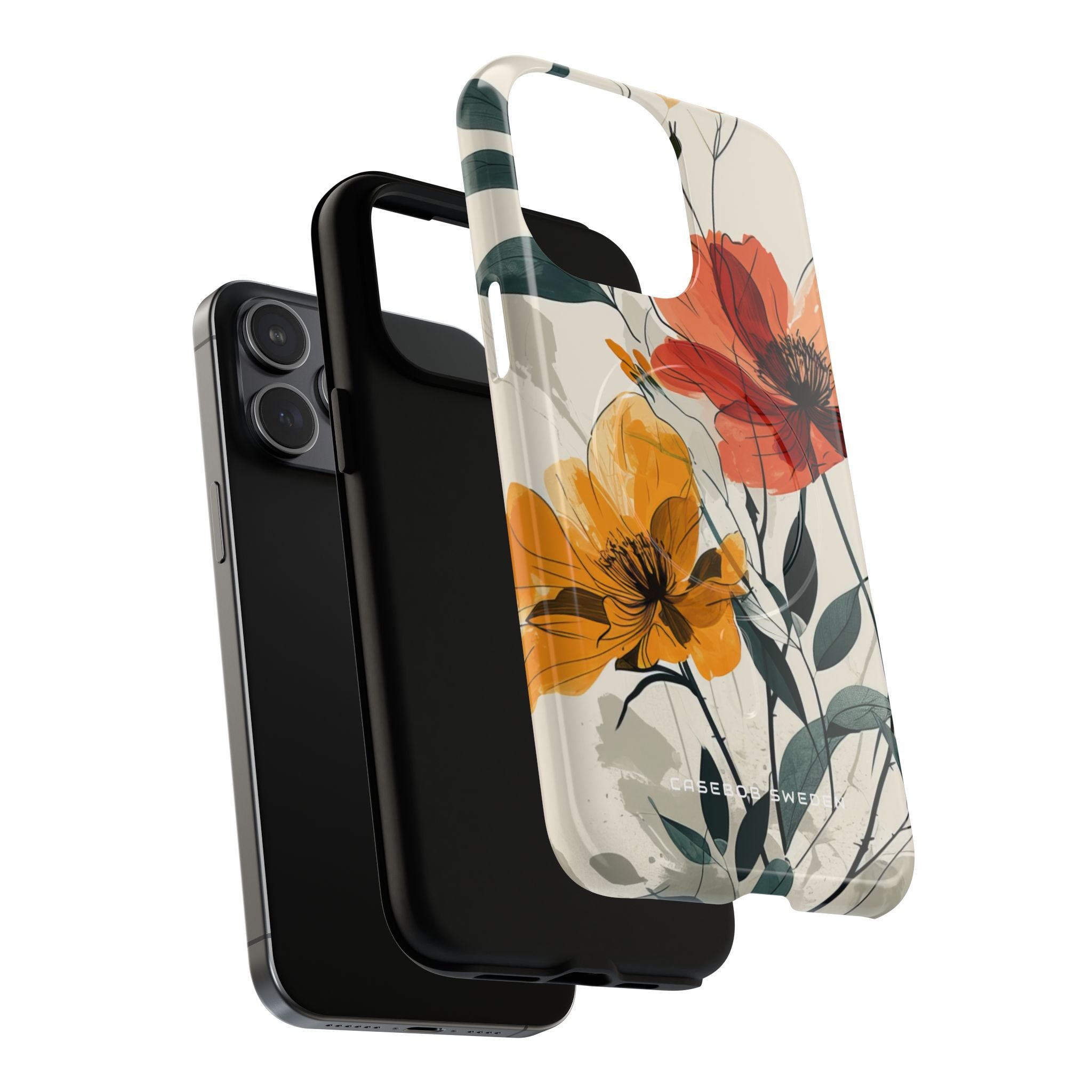 Elegant Floral Harmony iPhone 15 | Tough+ Phone Case