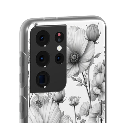 Monochrome Flora | Flexible Phone Case for Samsung Galaxy