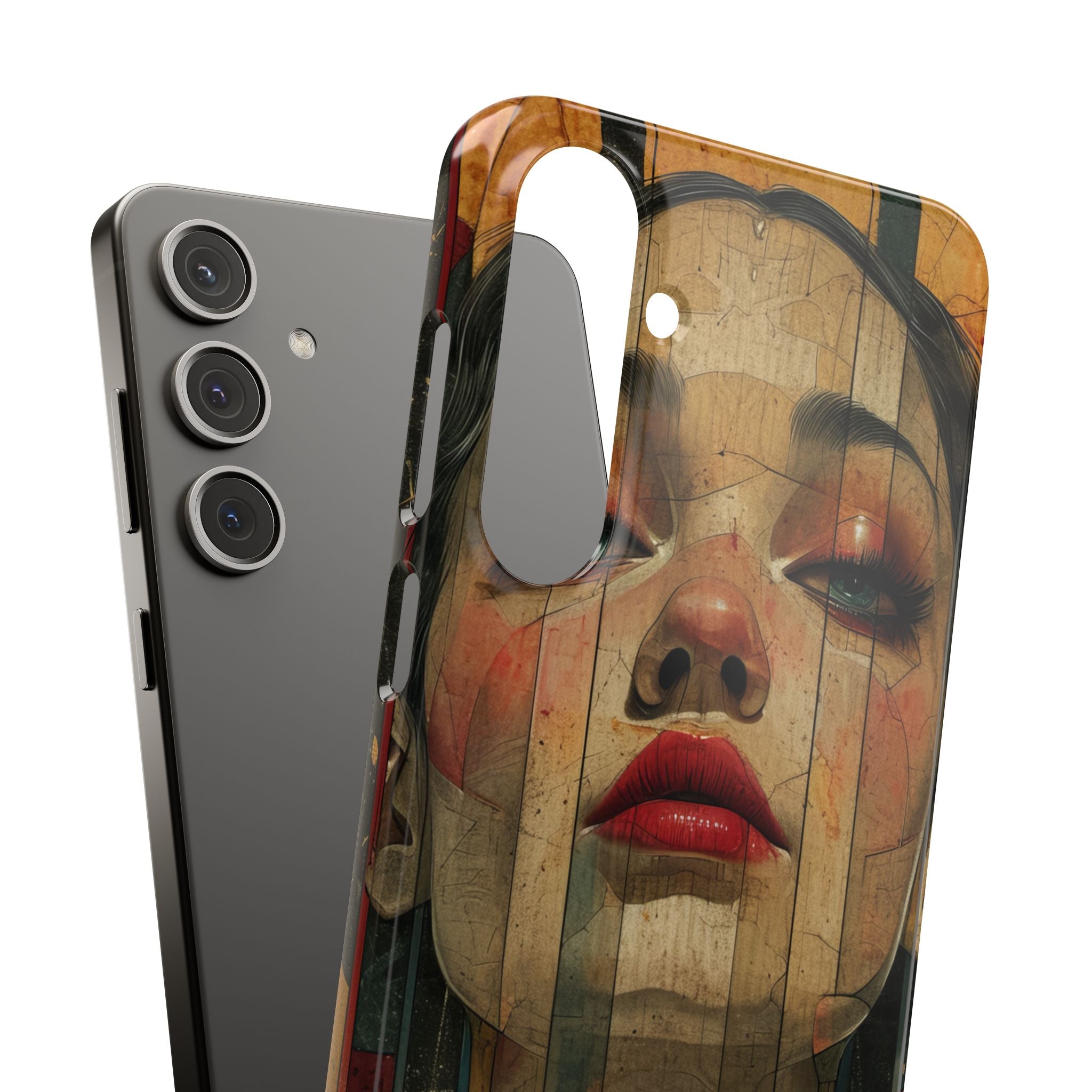 Bold Art Deco Portrait - Slim Samsung S24 Phone Case