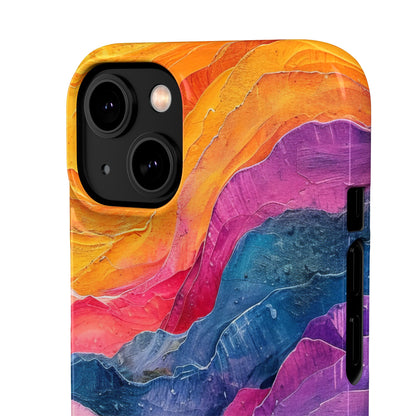 Vibrant Abstract Waves - Slim iPhone 14 Phone Case