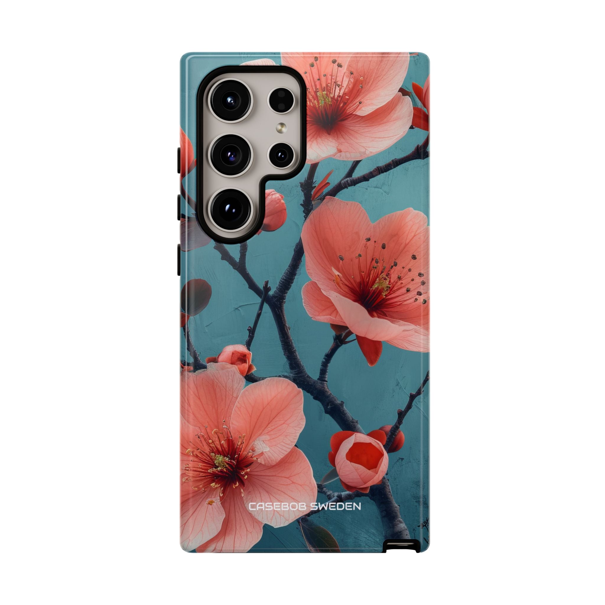 Teal Coral Blossom - Tough Samsung S24 Phone Case