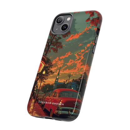 Mid-Century Nostalgia Streetscape iPhone 14 - Tough Phone Case