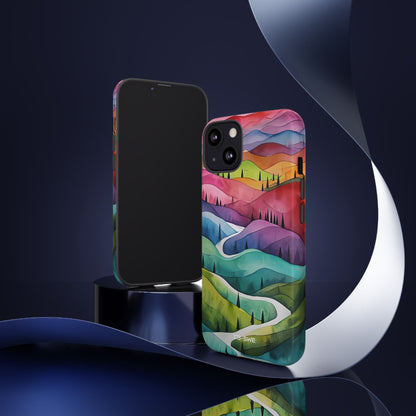Whimsical Colorful Valleys - iPhone Case