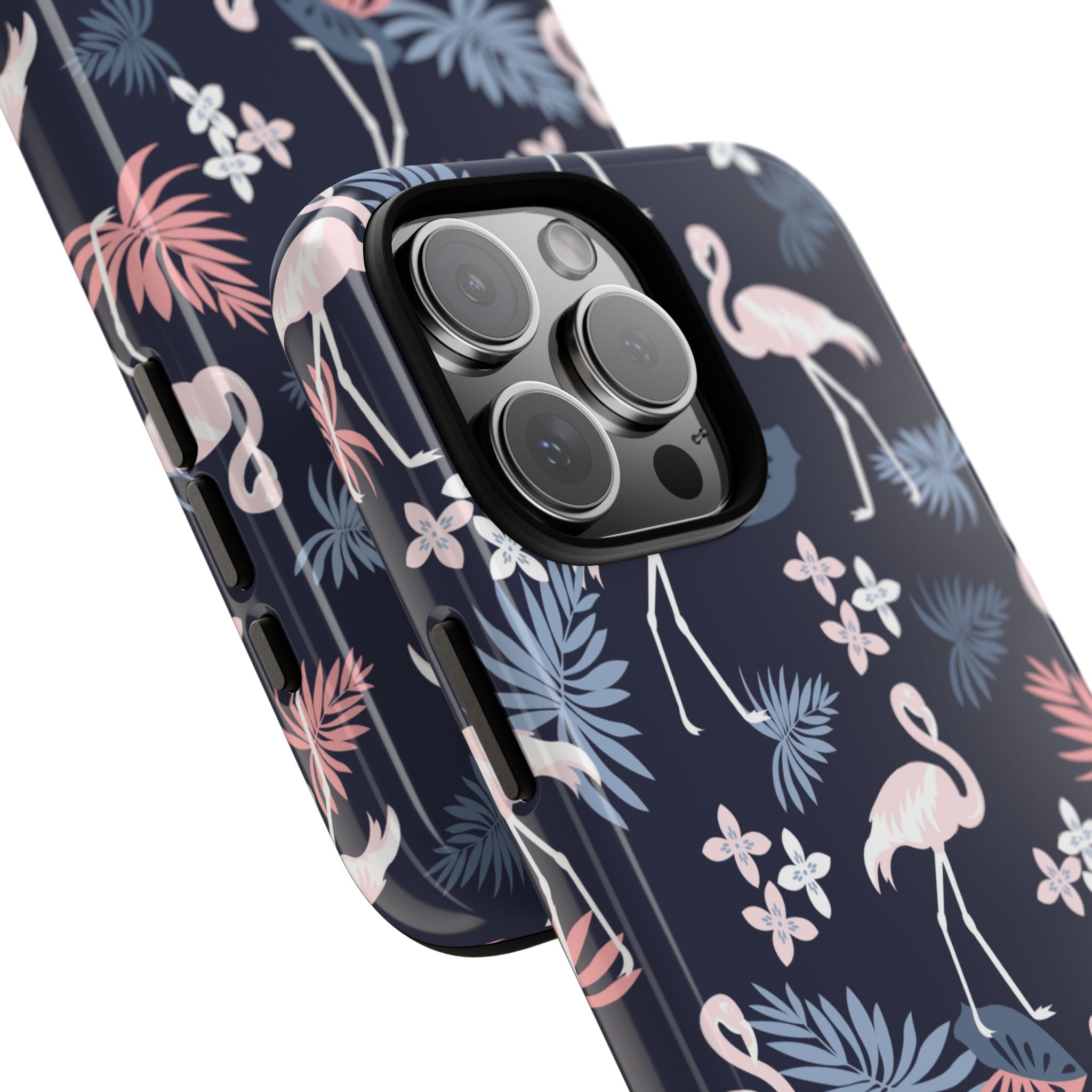 Flamingos Dance Playfully - iPhone Case