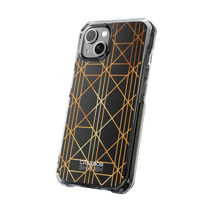 Golden Geometric Elegance iPhone 14 - Impact Clear+