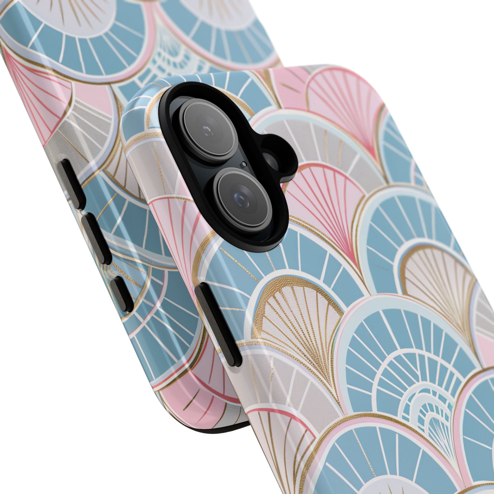 Art Deco Pastel Fan Pattern - Tough iPhone 16 Phone Case