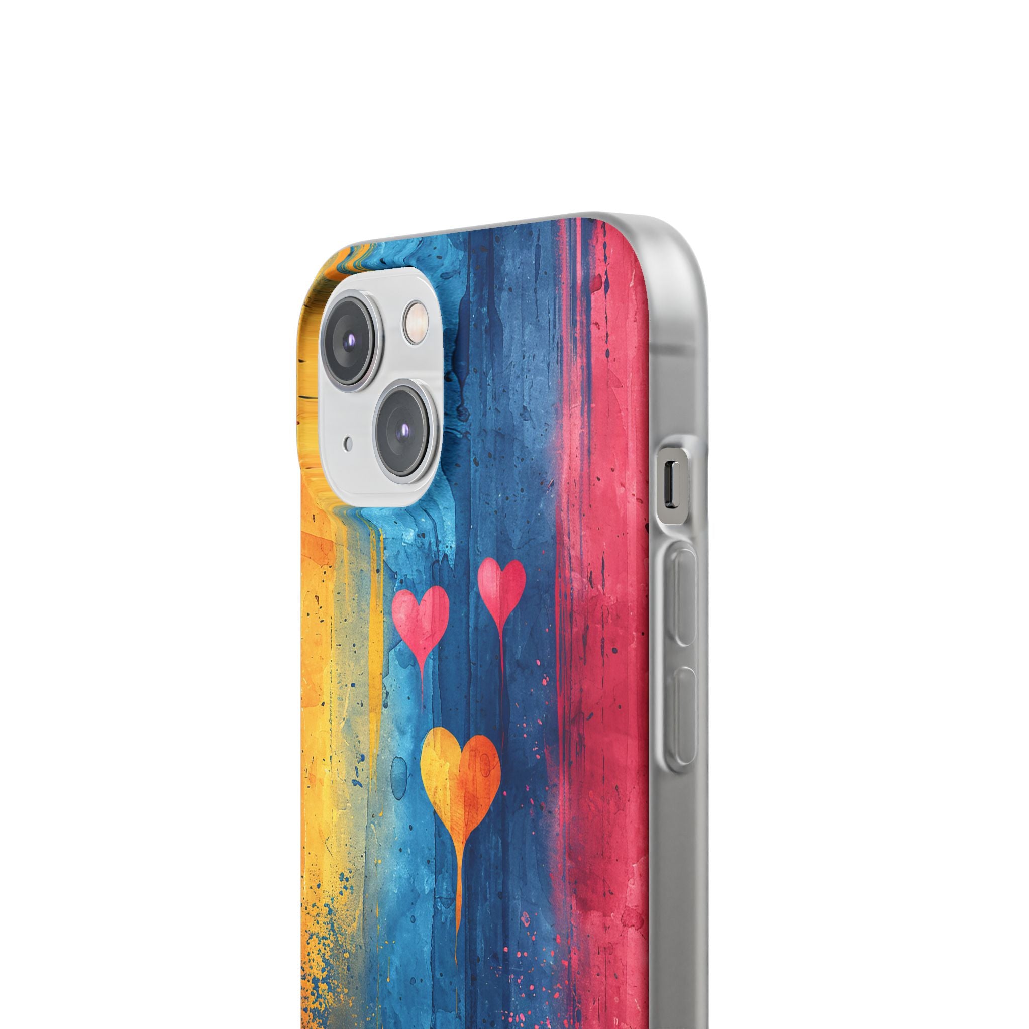 Hearts Watercolor Art - Flexi iPhone 14 Phone Case