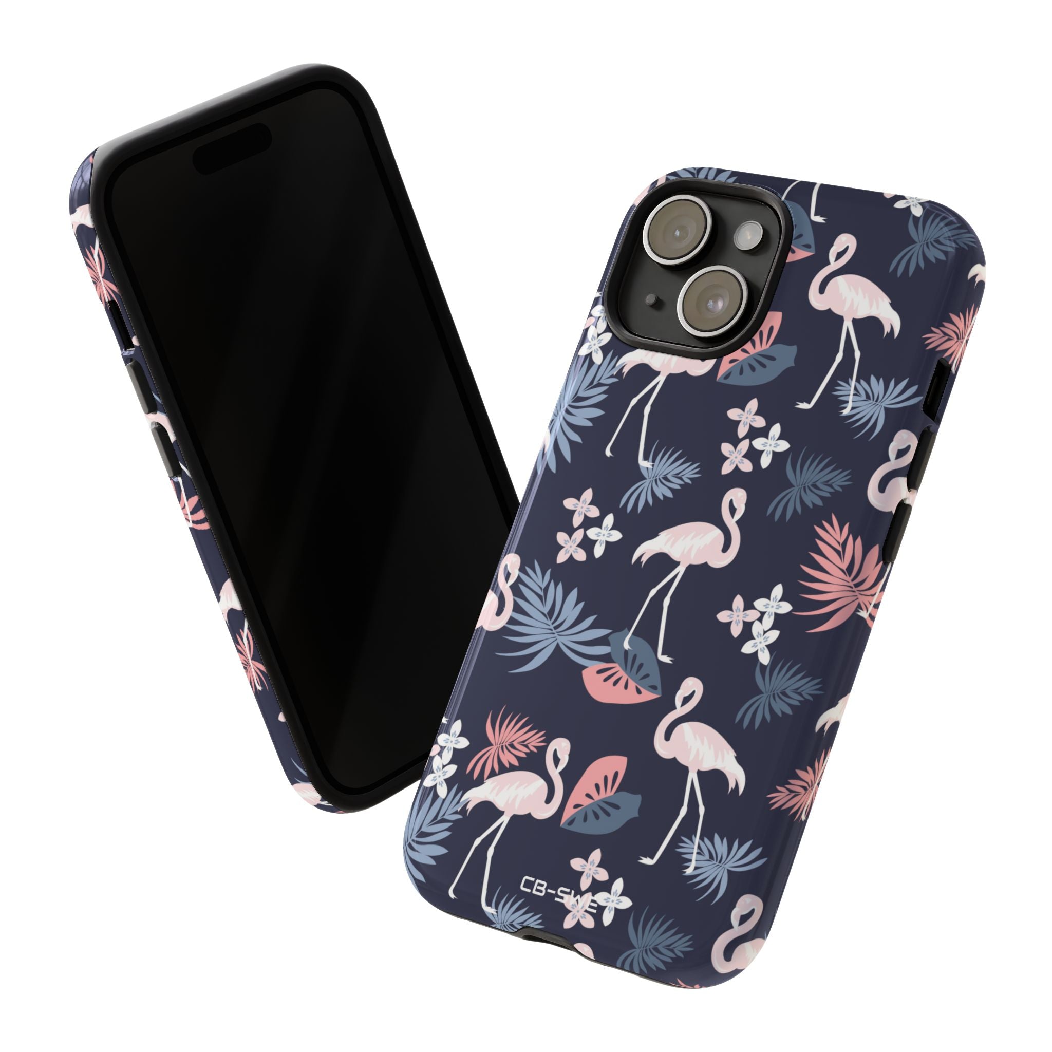 Flamingos Dance Playfully - iPhone Case