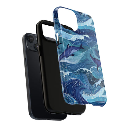 Dolphin Waves iPhone 14 Case - Tough+