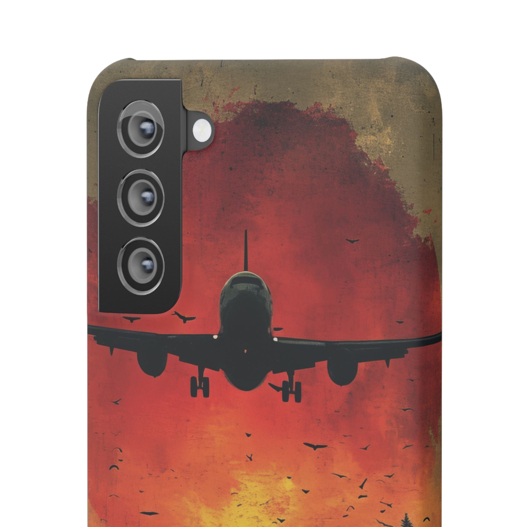 Vintage Sunset Airplane Silhouette Samsung S21 - Slim Phone Case