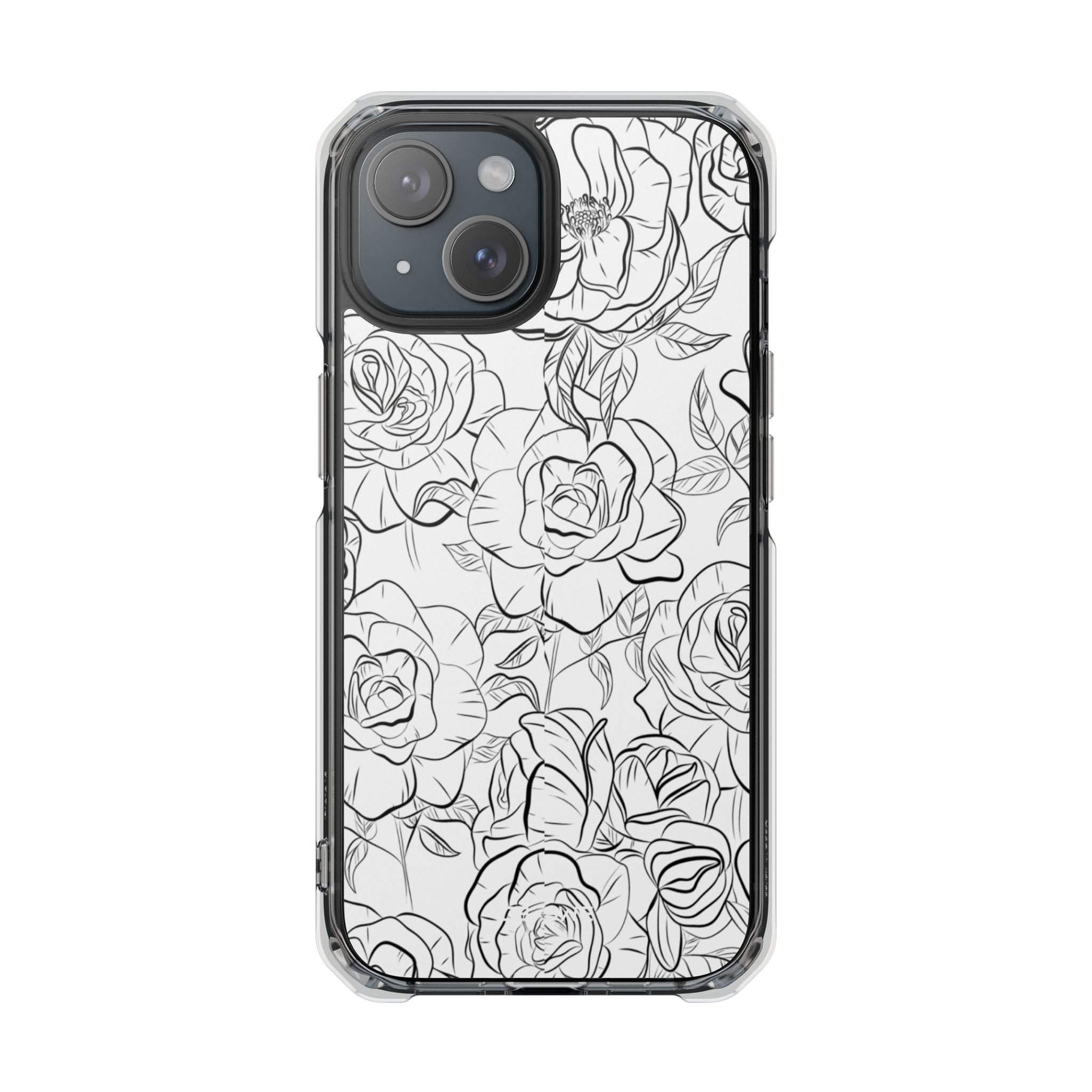 Intricate Rose Sketches iPhone Case - Impact