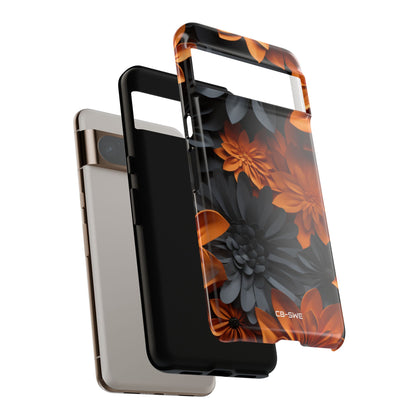 Graphical Orange Florals - Google Pixel Case