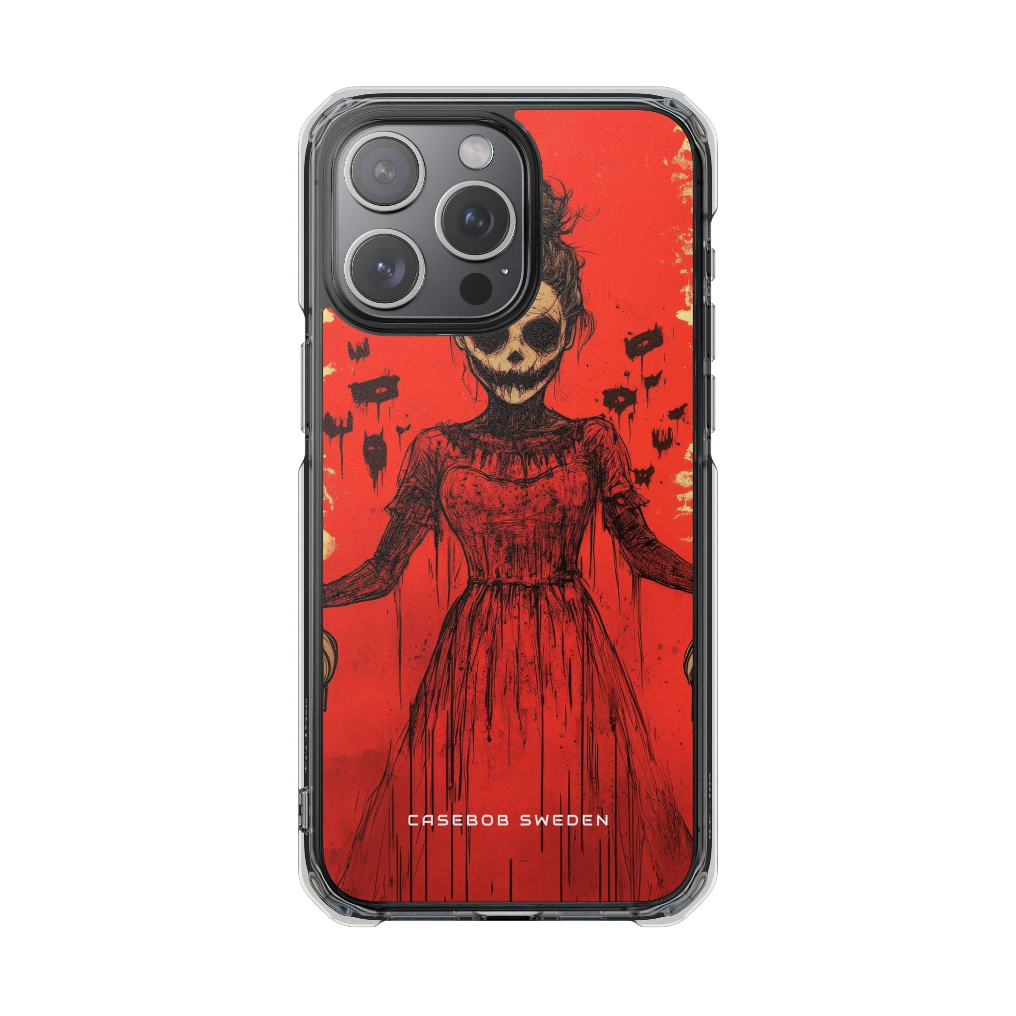 Haunting Scarlet Descent iPhone 15 - Clear Impact Phone Case