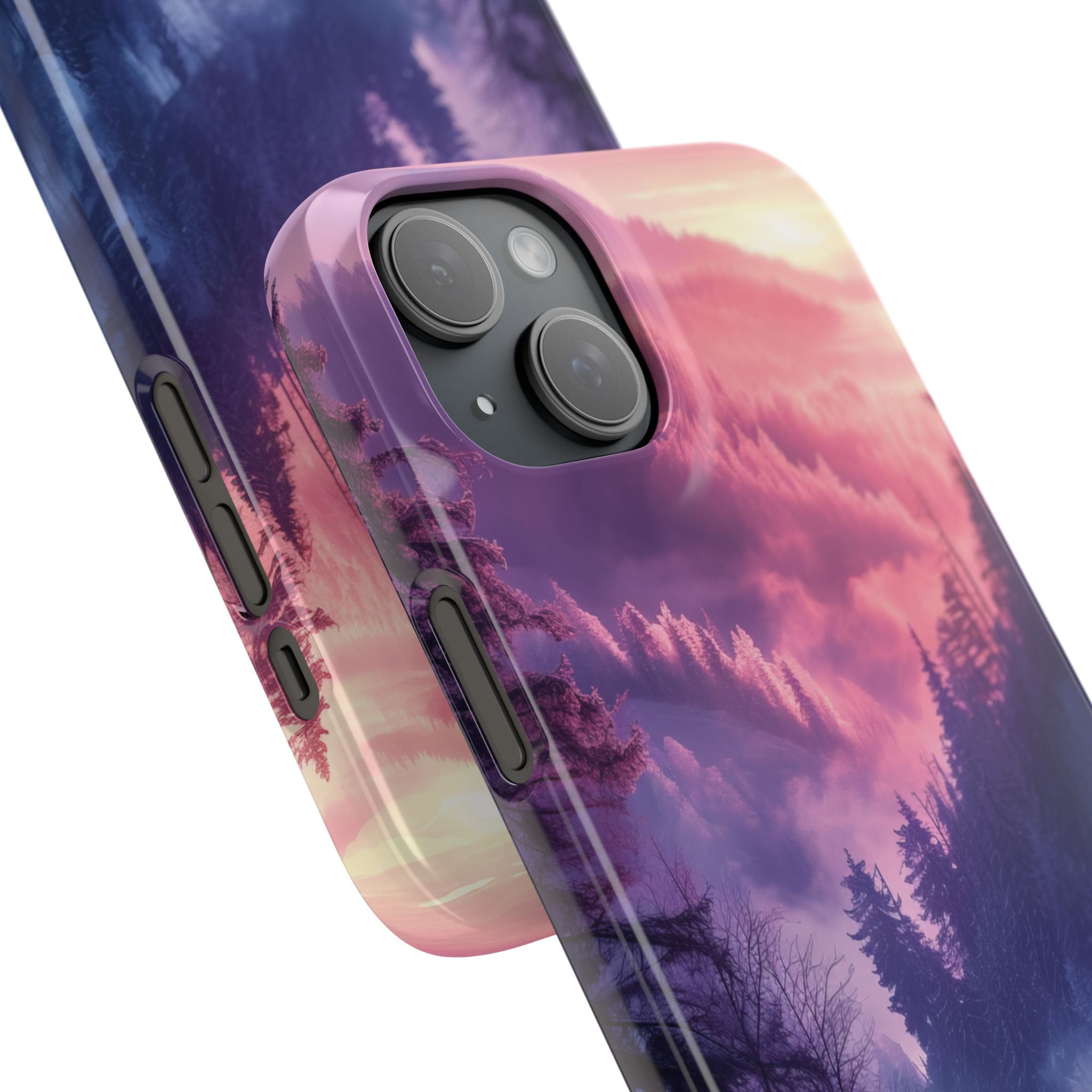 Misty Forest Serenity - Slim iPhone 15 Phone Case