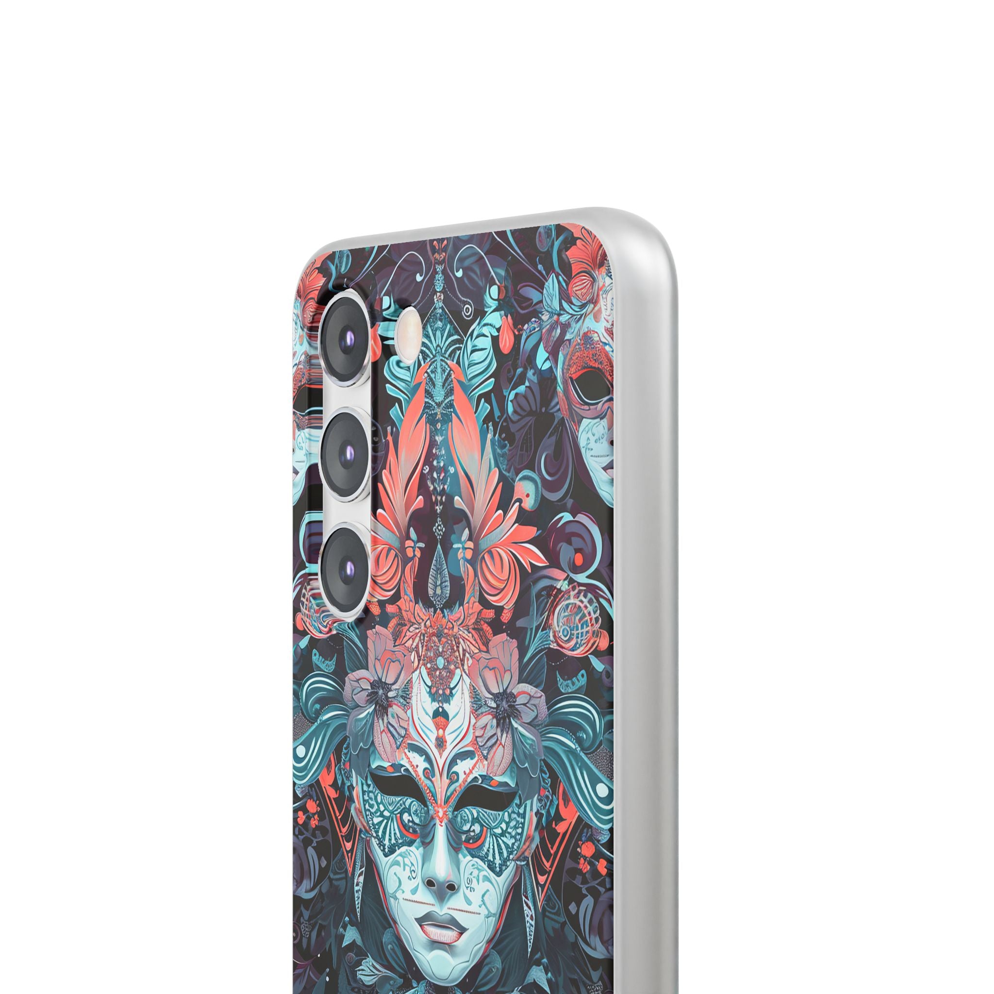 Mystic Teal Coral Mask - Flexi Samsung S23 Phone Case