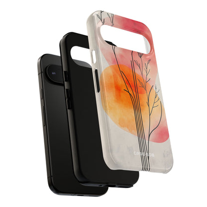 Curved Stem Sunset Google Pixel 9 Pro Case - Tough