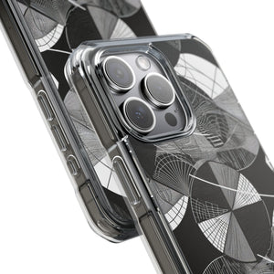 Geometrische Eleganz – Handyhülle für iPhone (Clear Impact – Magnetisch)