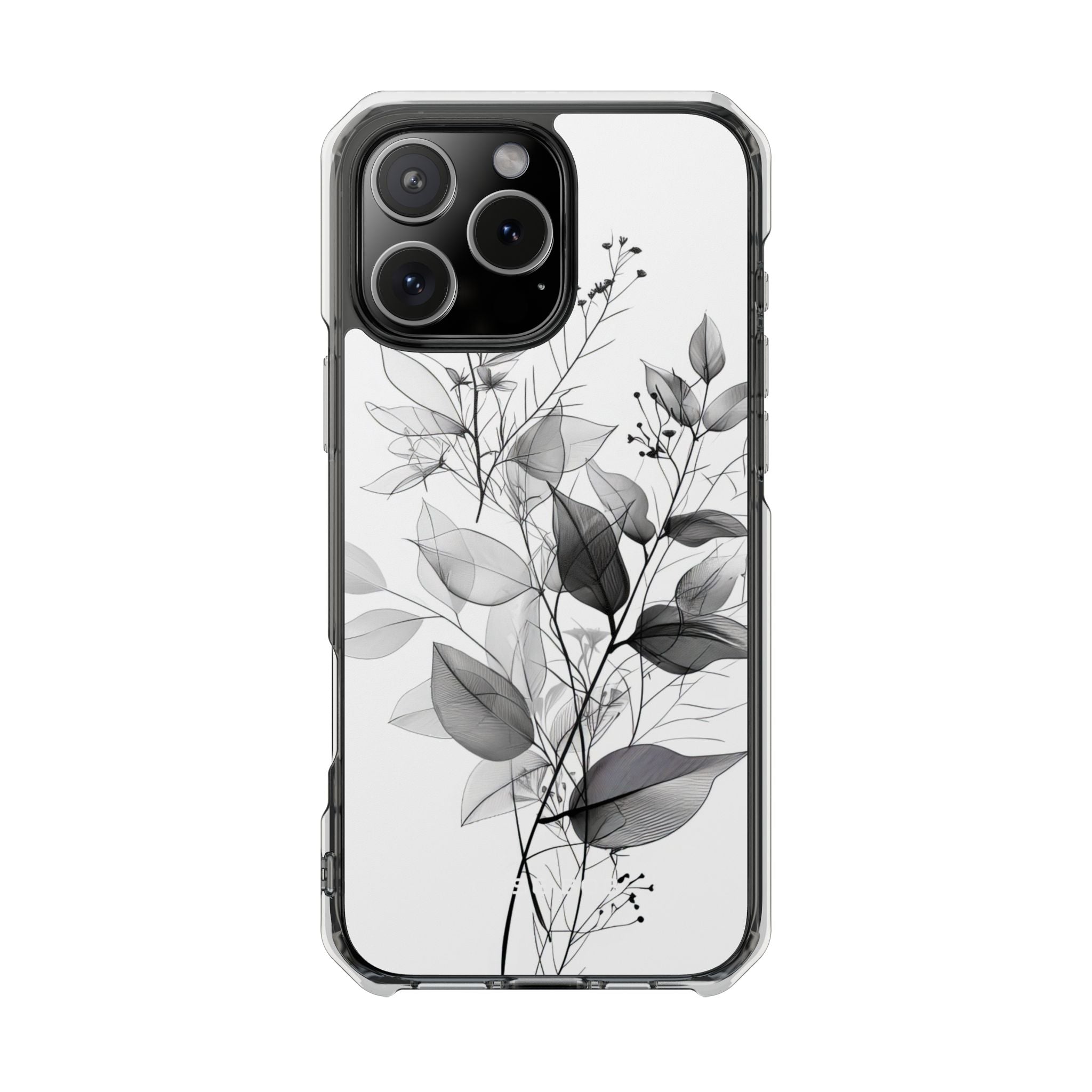Veined Leaves Gray iPhone 16 Pro Max Case - Impact