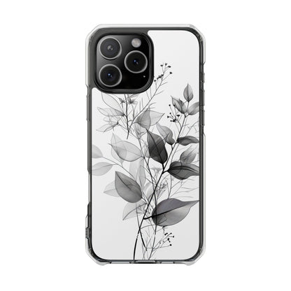 Veined Leaves Gray iPhone 16 Pro Max Case - Impact