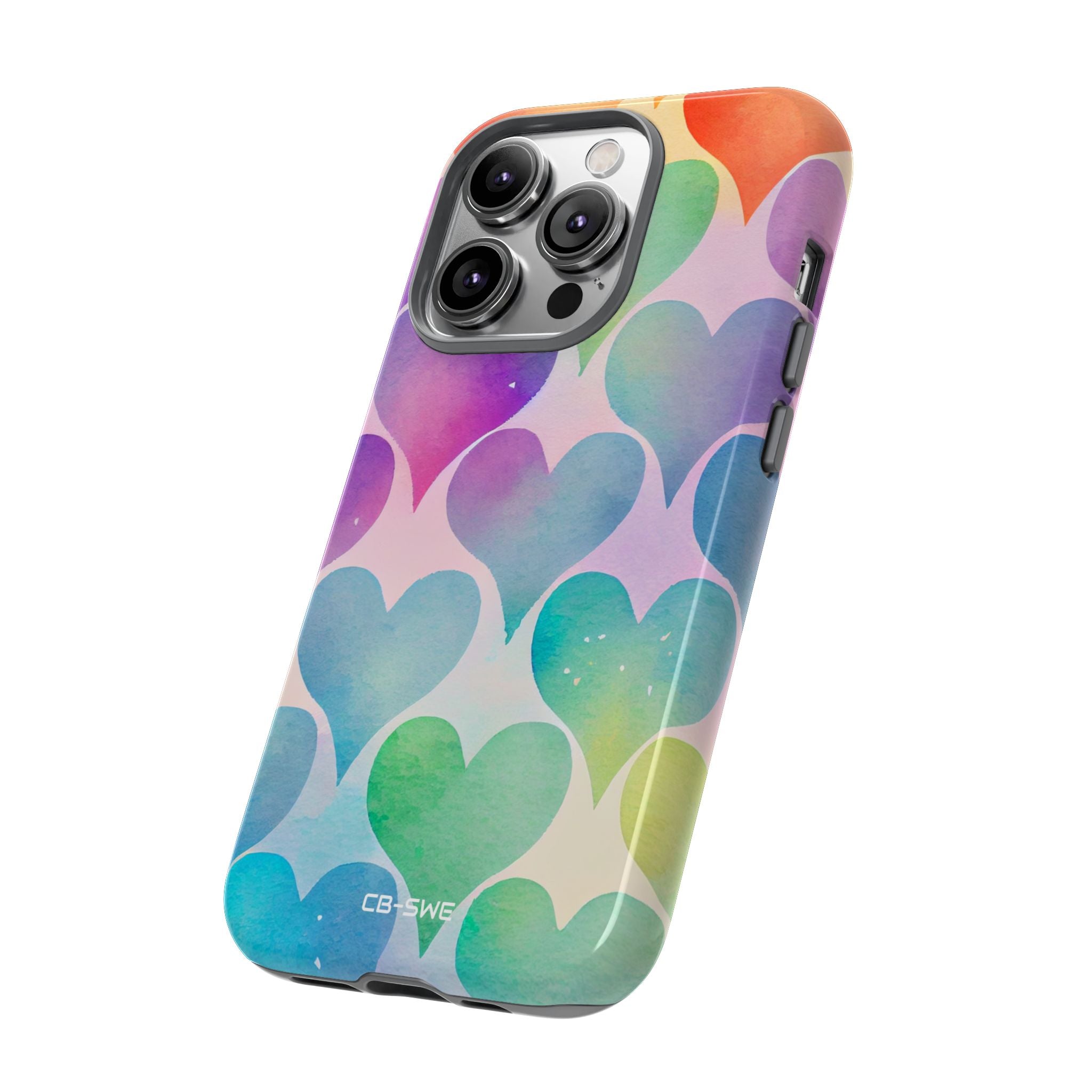 Watercolor Heart Symphony - iPhone Case