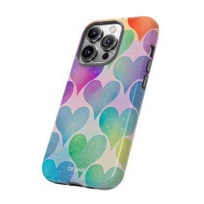 Watercolor Heart Symphony - iPhone Case