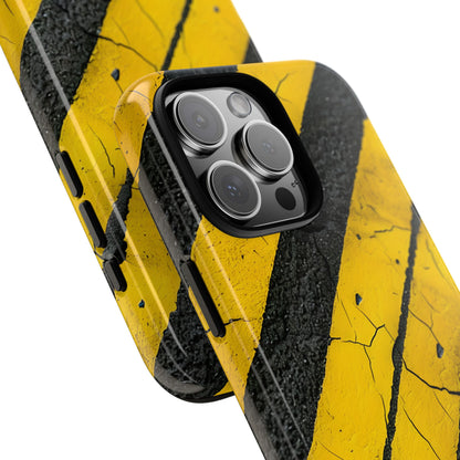 Cracked Hazard Lines - iPhone Case