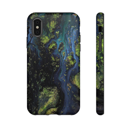 Blue Cosmos Ink Art iPhone Case (Protective) iPhone X Matte Phone Case