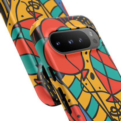 Playful Balloon Motion in Vibrant Lines Google Pixel 9 - Tough Phone Case