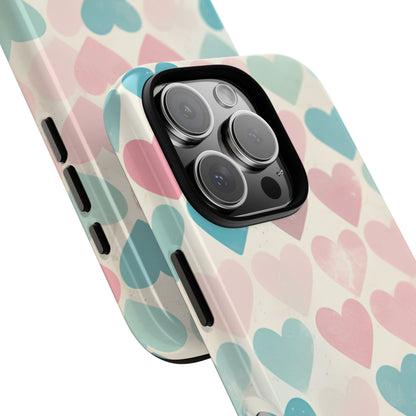 Retro Hearts Symmetry - iPhone Case