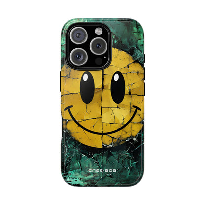 Cracked Smiley iPhone 16 Pro Case - Tough
