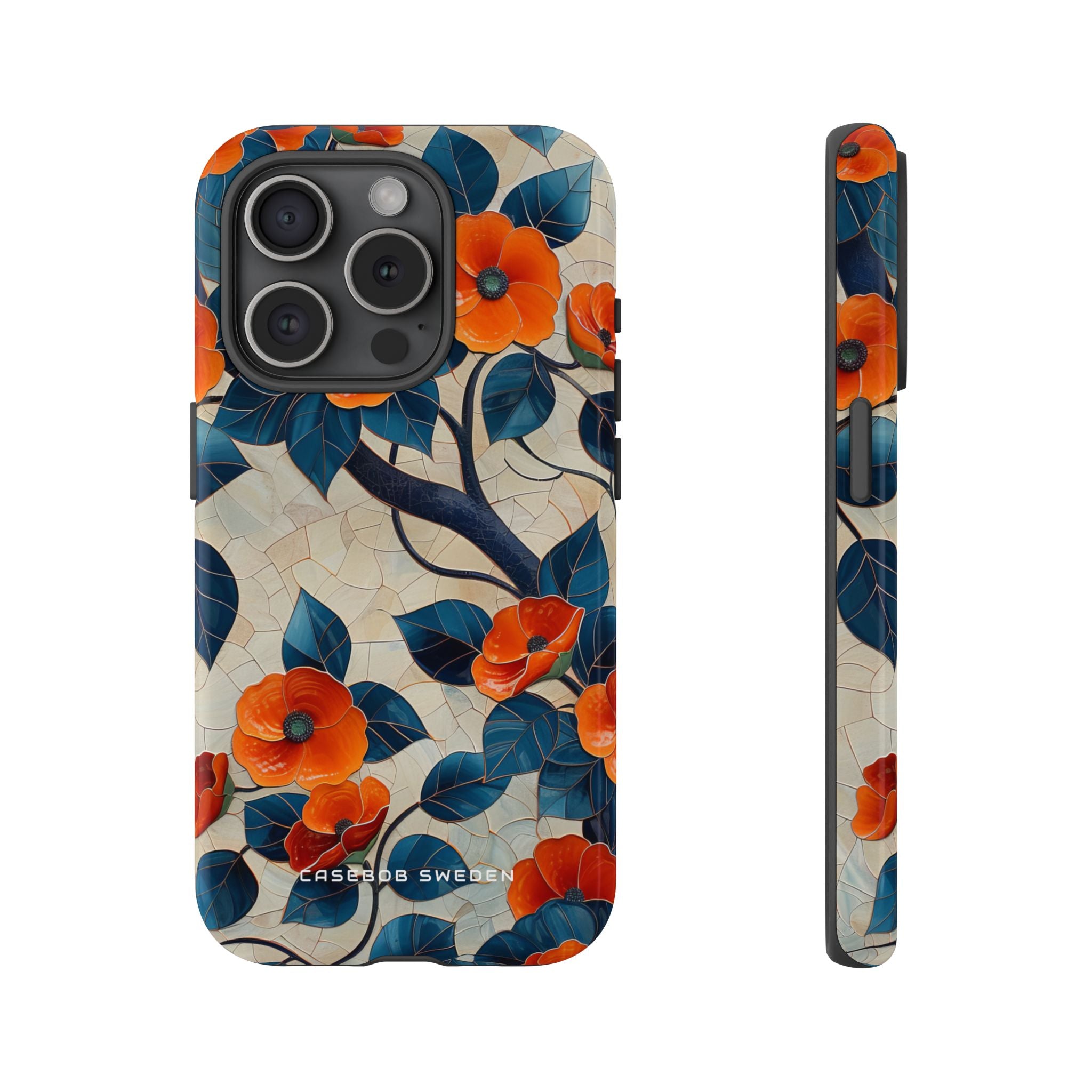 Orange Blossoms Mosaic Harmony iPhone 15 - Tough Phone Case