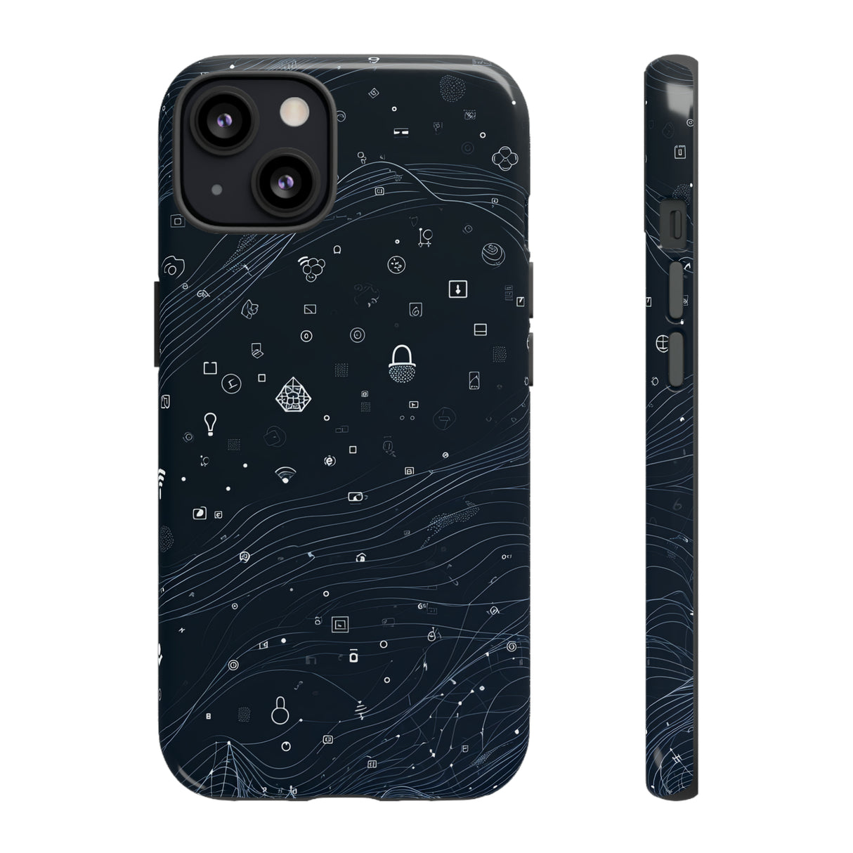 Cerulean Lines: Blue Gradient - Protective Phone Case